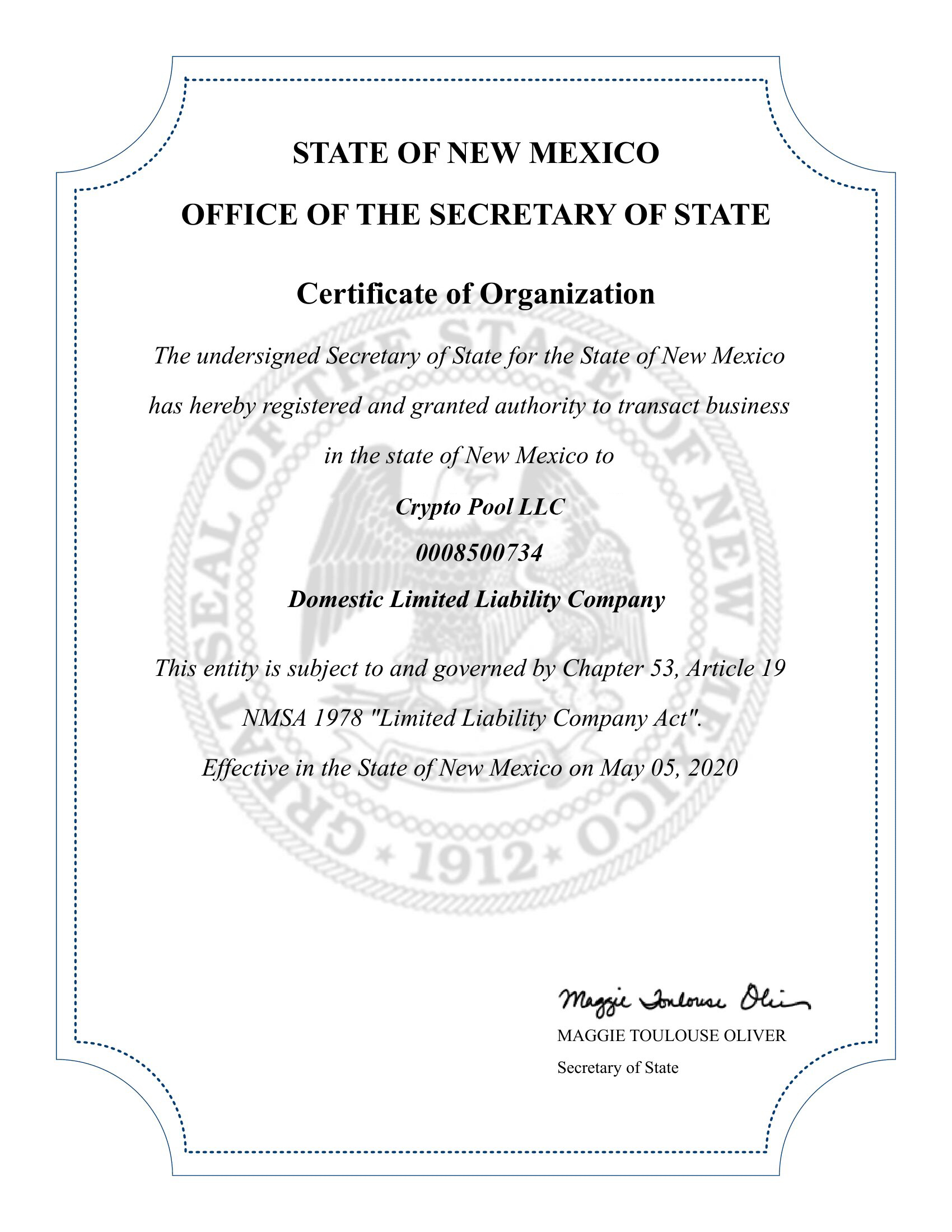 Certificate 1